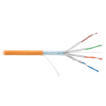 Кабель NIKOLAN F/FTP 4 пары, Кат.6a (Класс Eа), тест по ISO/IEC, 500МГц, одножильный, BC (чистая медь), 23AWG (0,56мм), внутренний, LSZH нг(А)-HFLTx,